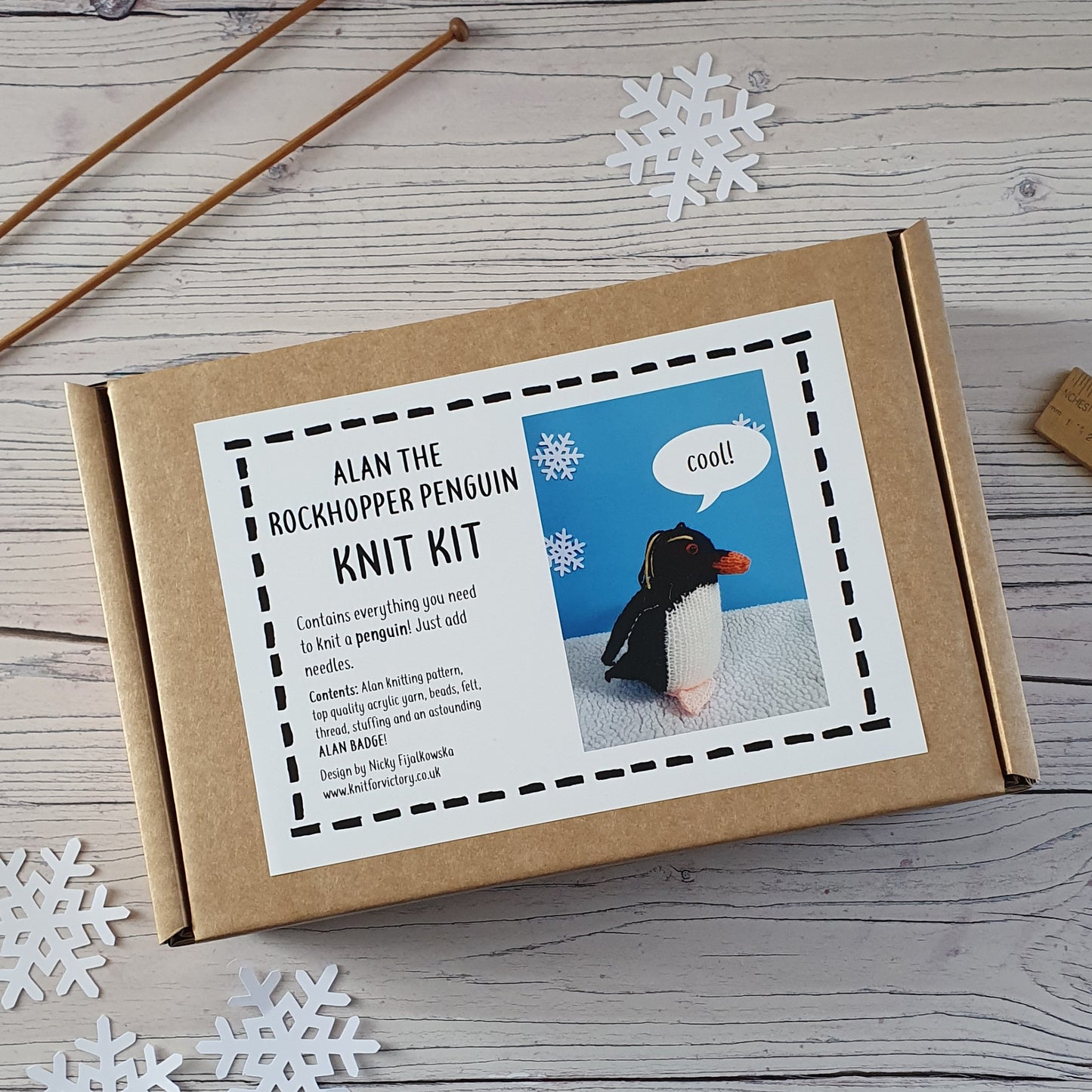 Alan the penguin bird knit kit