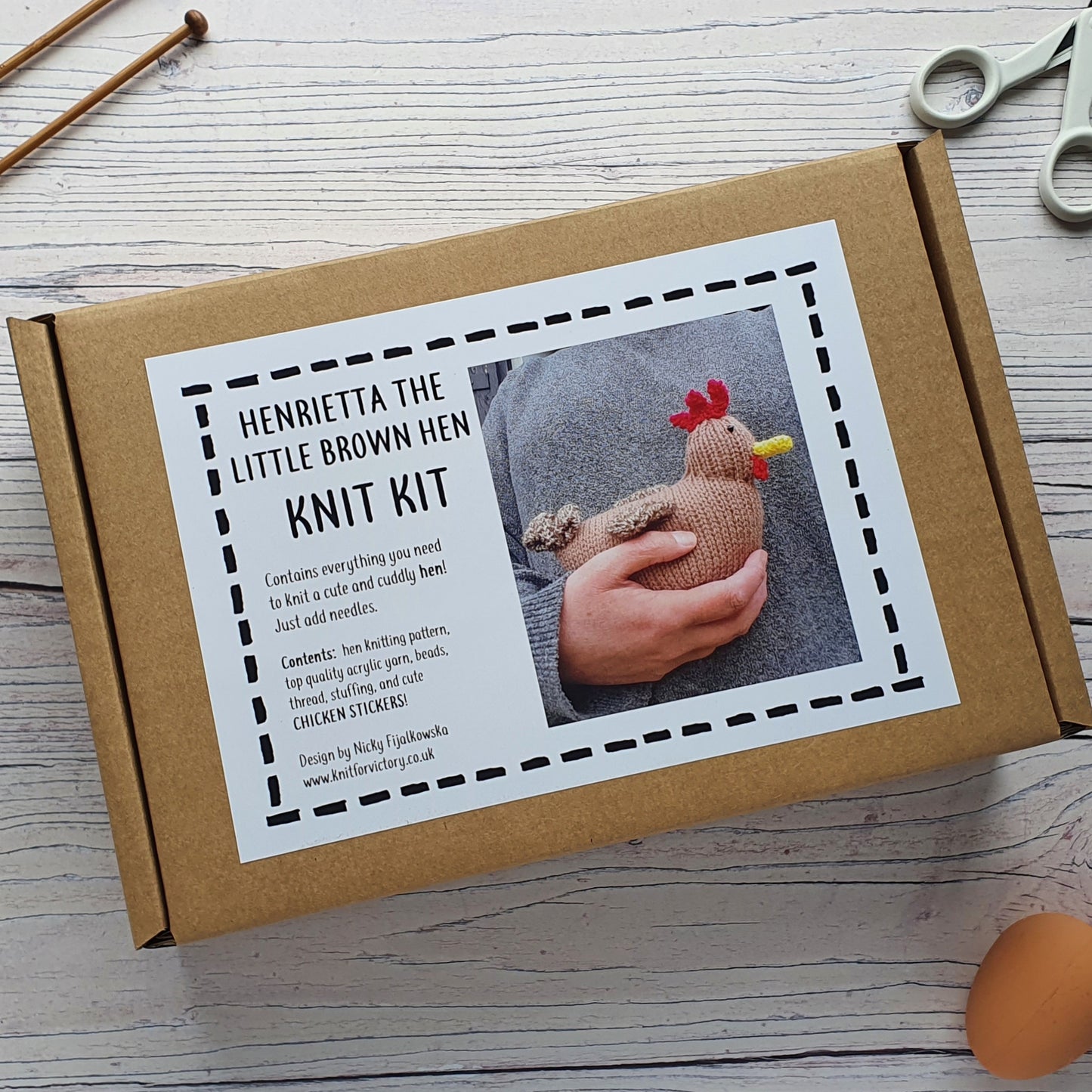 little brown hen knitting kit