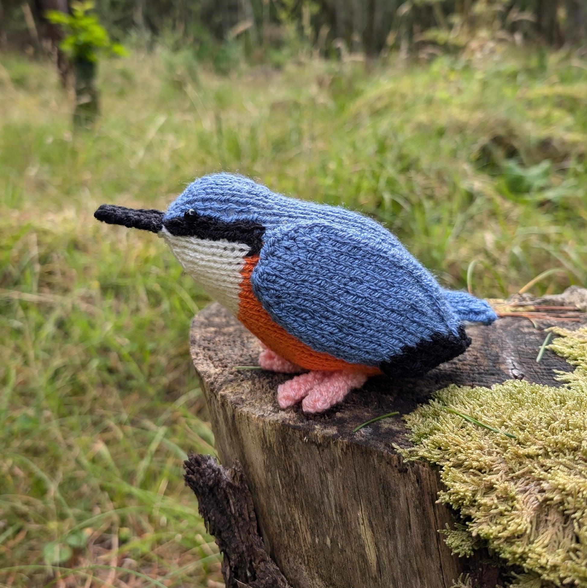 knitted nuthatch by Nicky Stewart